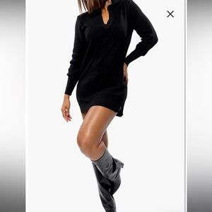 Ribbed Long Sleeve Tunic Sweater Dress